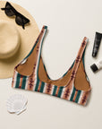 Yeehaw Cocoa Aztec Bikini Top