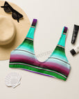 Yeehaw Aqua Serape Bikini Top