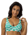 Yeehaw Turquoise Aztec Bikini Top