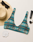 Yeehaw Teal Aztec Blanket Print Bikini Top