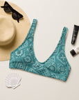 Yeehaw Turquoise Bandana Bikini Top