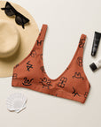 Yeehaw Brown Cattle Brands Bikini Top