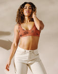 Yeehaw Brown Cattle Brands Bikini Top