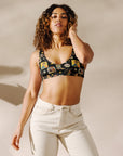 Yeehaw Vintage Cowgirl Collage Bikini Top