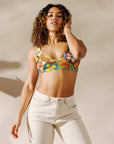Yeehaw Woodstock Retro Floral Bikini Top