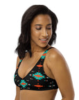 Yeehaw Turquoise & Orange Aztec Bikini Top