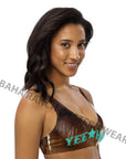 Yeehaw Brown Cow Print Bikini Top
