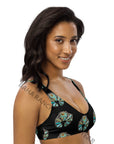 Yeehaw Black Turquoise Naja Bikini Top