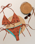 Yeehaw Brown Cattle Brand String Bikini