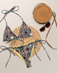 Yeehaw Gray Aztec String Bikini