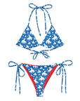 Yeehaw Blue Rodeo Cowboy String Bikini