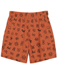 Yeehaw Brown Cattle Brands Men's Swim Trunks