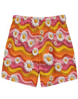 Yeehaw Groovy Floral Men's Swim Trunks