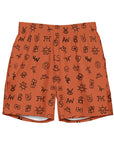 Yeehaw Brown Cattle Brands Men's Swim Trunks