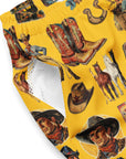 YEEHAW Vintage Cowboy Collage Western Swim Trunks Shorts