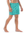 Yeehaw Turquoise Cattle Brands Men's Swim Trunks