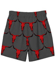 Yeehaw Red Bull Skull Men's Swim Trunks