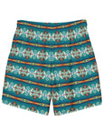 Yeehaw Teal Aztec Blanket Print Mens Swim Shorts