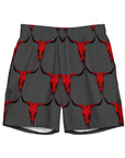 Yeehaw Red Bull Skull Men's Swim Trunks