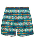 Yeehaw Teal Aztec Blanket Print Mens Swim Shorts