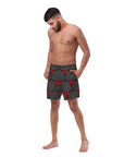 Yeehaw Red Bull Skull Men's Swim Trunks