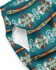 Yeehaw Teal Aztec Blanket Print Mens Swim Shorts