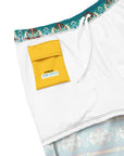 Yeehaw Teal Aztec Blanket Print Mens Swim Shorts