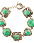 Aloha Lime Turquoise and Bronze Toggle Bracelet