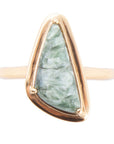 Alpine Green Seraphinite and Golden Bronze Ring