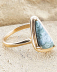 Alpine Green Seraphinite and Golden Bronze Ring