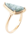 Alpine Green Seraphinite and Golden Bronze Ring
