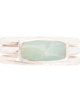 Blue Amazonite and Sterling Stacking Ring Set