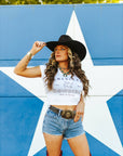 American Cowgirl Cropped Graphic Tee