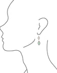 Anemone Double Diamond Turquoise and Sterling Silver Earrings