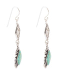 Anemone Double Diamond Turquoise and Sterling Silver Earrings