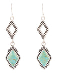 Anemone Double Diamond Turquoise and Sterling Silver Earrings