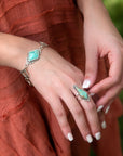 Anemone Blue Turquoise and Sterling Silver Statement Ring