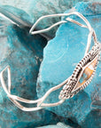 Anemone Turquoise and Spiny Oyster Shell Sterling Silver Cuff Bracelet