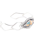 Anemone Turquoise and Spiny Oyster Shell Sterling Silver Cuff Bracelet