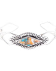 Anemone Turquoise and Spiny Oyster Shell Sterling Silver Cuff Bracelet