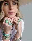 Anemone Blue Turquoise and Sterling Silver Statement Ring