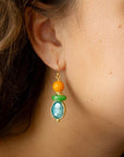 Apricot Colorful Golden Drop Earrings