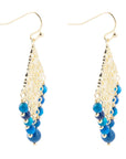Argo Blue Jade Golden Drop Chandelier Earrings