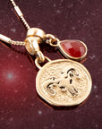 Aries - Zodiac Red Carnelian Golden Charm Necklace