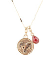 Aries - Zodiac Red Carnelian Golden Charm Necklace