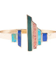 Art Deco Colorful Golden Statement Cuff