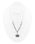 Art Deco Colorful Inlay Golden Necklace