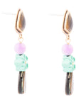 Aruba Blue Abalone Post Golden Drop Earrings