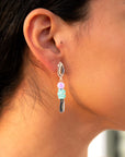 Aruba Blue Abalone Post Golden Drop Earrings