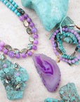 Aruba Blue and Purple Stretch Bracelet Set